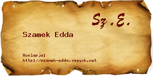 Szamek Edda névjegykártya